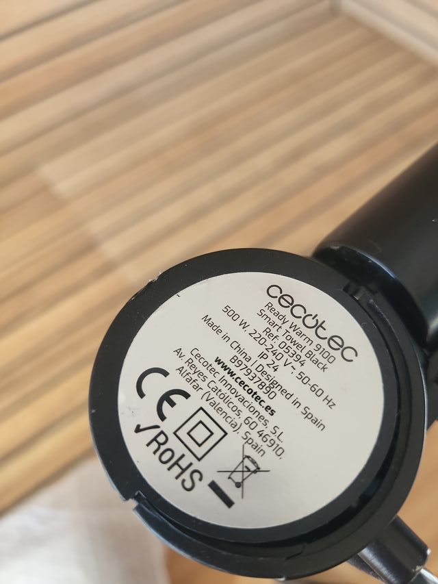 Calentador Toallas Ready Warm 9100 Negro