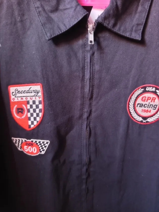 Camisa Negra Bershka Cremallera Talla L