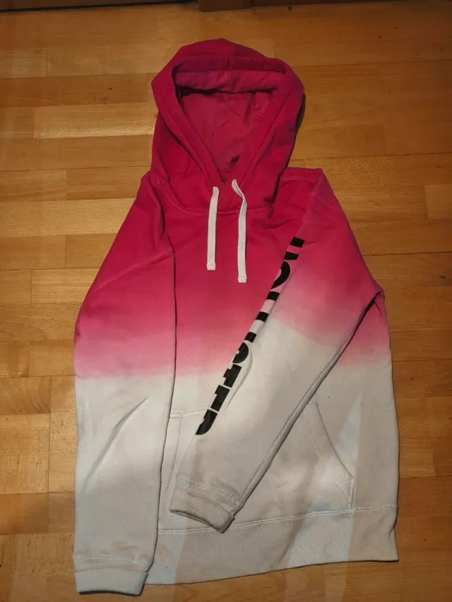 Sudadera Hollister Degradada Rosa y Blanca Talla S