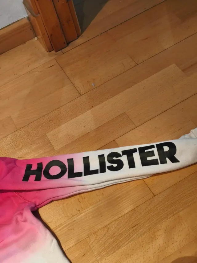 Sudadera Hollister Degradada Rosa y Blanca Talla S