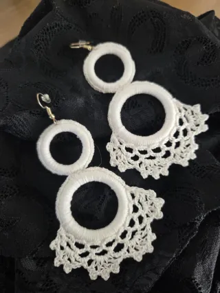 Pendientes Flamenca Aro Blanco