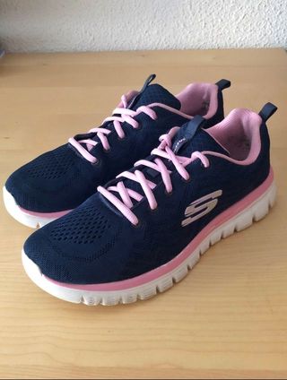 Zapatillas Skechers Azul y Rosa