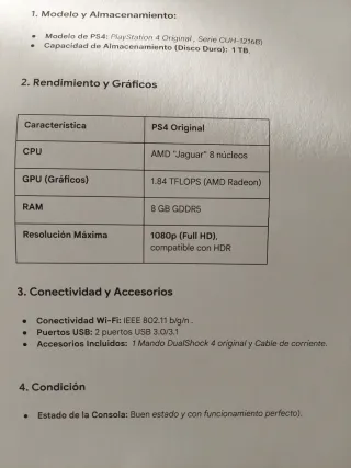 PS4 (PlayStation 4) Negra (de 1Tb)