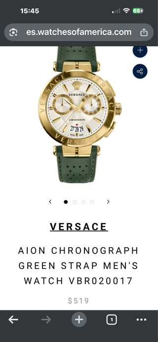 Reloj Versace Aion Cronógrafo Verde