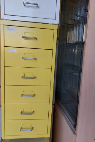 2 Muebles Almacenaje 6 Cajones blanco-crema