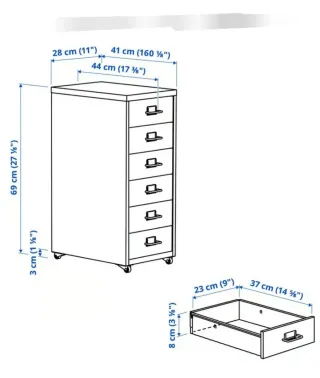 2 Muebles Almacenaje 6 Cajones blanco-crema
