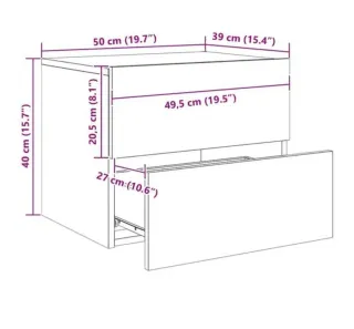 Mesita de noche flotante blanca