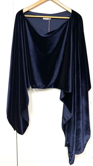 Chal terciopelo azul marino