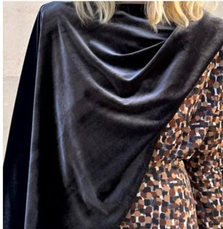 Chal terciopelo azul marino