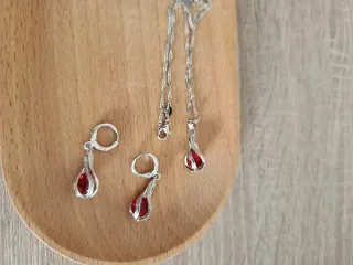 Conjunto collar y pendientes plata