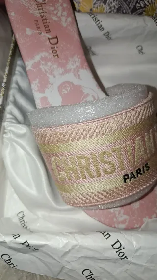 Ciabatte Christian Dior Rosa Beige