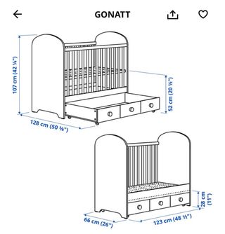 Cuna Ikea Gonnat gris