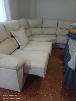Sofá modular beige 210x210cm y90 de ancho