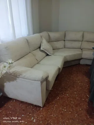 Sofá modular beige 210x210cm y90 de ancho