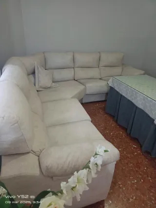 Sofá modular beige 210x210cm y90 de ancho