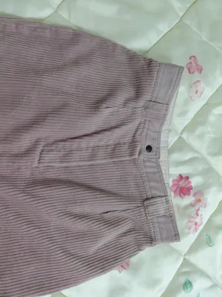 Gonna corta rosa vintage velluto a coste