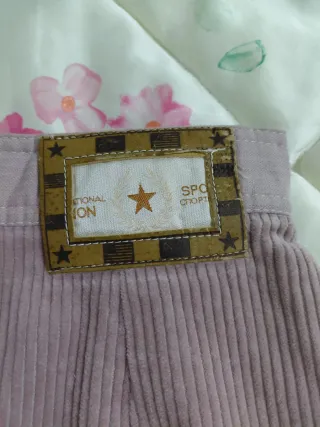 Gonna corta rosa vintage velluto a coste