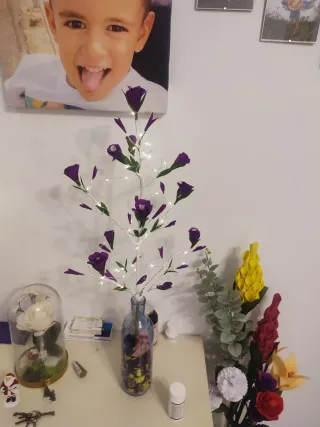 Flores de Gladiolo Morado Hechas a Mano