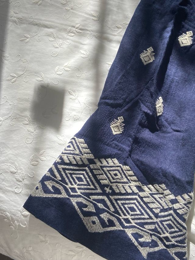 Pantalones Zara Estampados Azul y Blanco