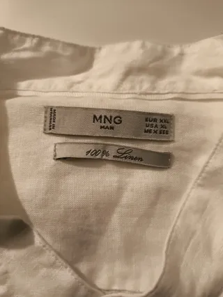 Camisa Mango Lino Blanca XXL