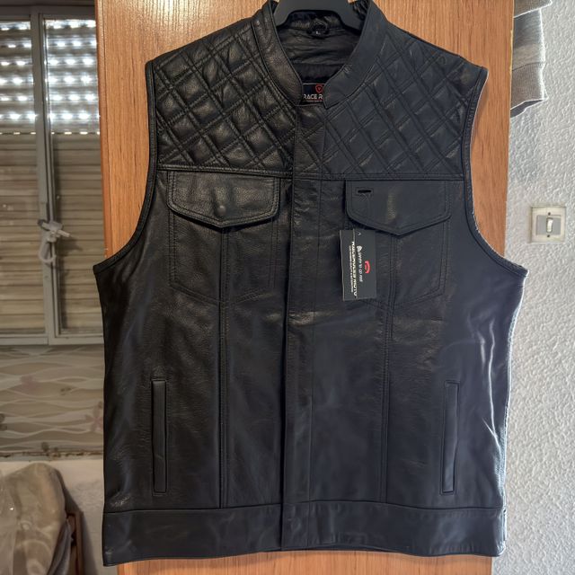 Chaleco de cuero moto talla L