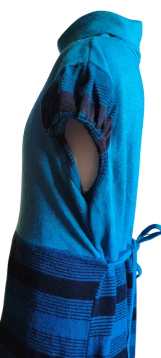 Vestido invierno manga corta rayas