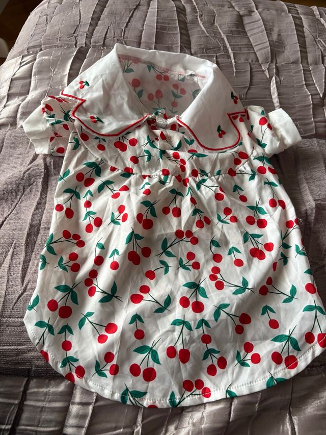 Camicia per cane con stampa di ciliegie