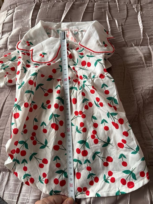 Camicia per cane con stampa di ciliegie