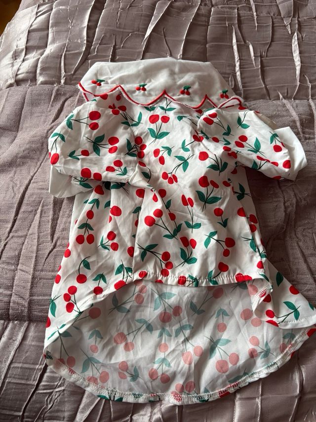 Camicia per cane con stampa di ciliegie