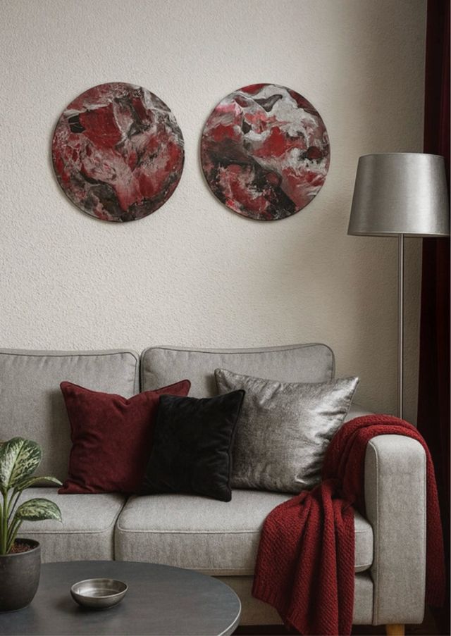 Pareja Cuadros Redondos 30cm