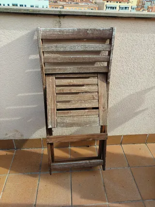 Mesa y 4 Sillas Terraza Madera