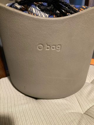 O bag secchiello tortora con interno fantasia