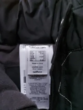 Pantalón de nieve infantil talla 5 años,105/114 cm