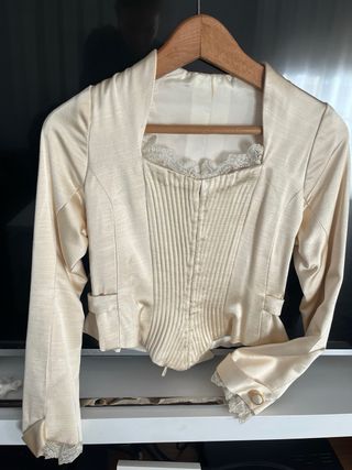 Corpiño de fallera blanco crudo