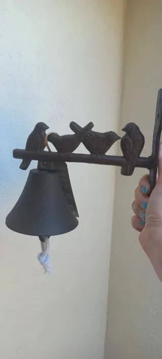 Campana ghisa con 4 uccellini decorativi