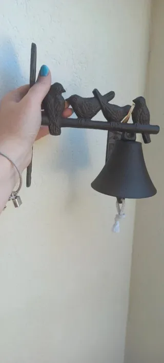 Campana ghisa con 4 uccellini decorativi