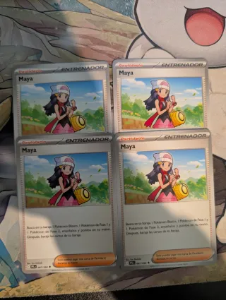 Set 4 Cartas Pokémon Maya Entrenador