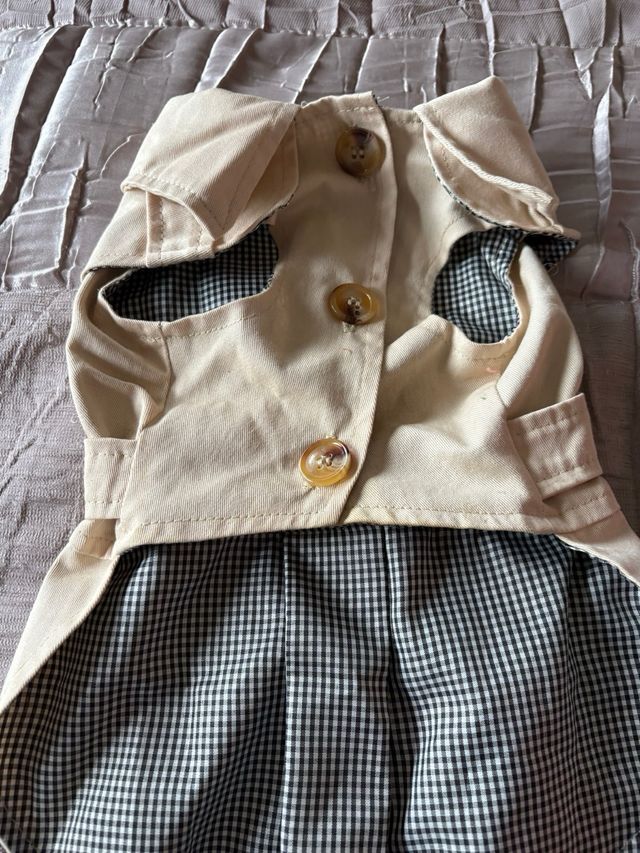 Gabardina per cane beige regolabile