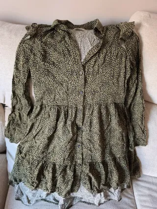 Vestido verde estampado Stradivarius Talla S