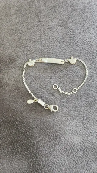 Pulsera bebé oro ley 18 kilates nueva