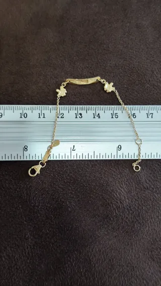 Pulsera bebé oro ley 18 kilates nueva