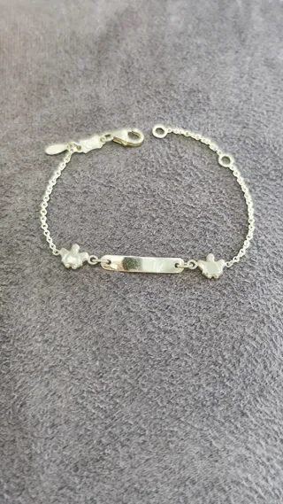 Pulsera bebé oro ley 18 kilates nueva