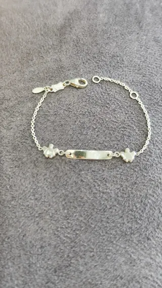 Pulsera bebé oro ley 18 kilates nueva