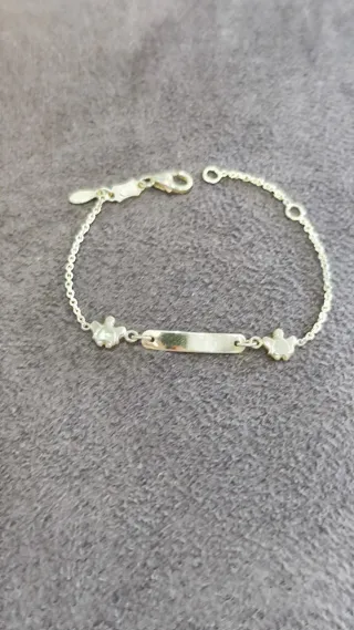 Pulsera bebé oro ley 18 kilates nueva