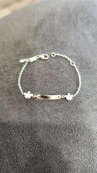 Pulsera bebé oro ley 18 kilates nueva