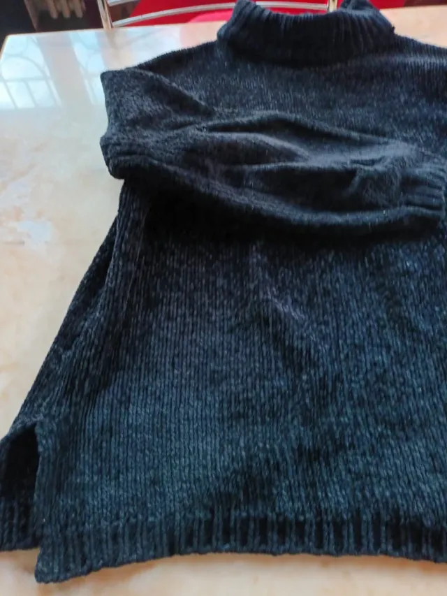 Maglione ciniglia nero