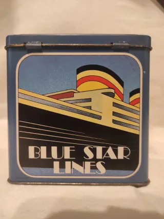 Scatola Latta Vintage Blue Star Lines