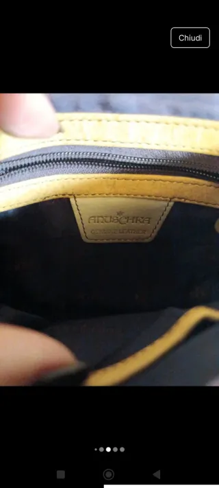 Borsa Anuschka vera pelle dipinta a mano