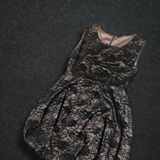 Vestito donna pizzo nero beige