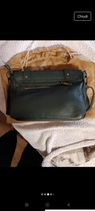 Borsa Le Corone vera pelle verde